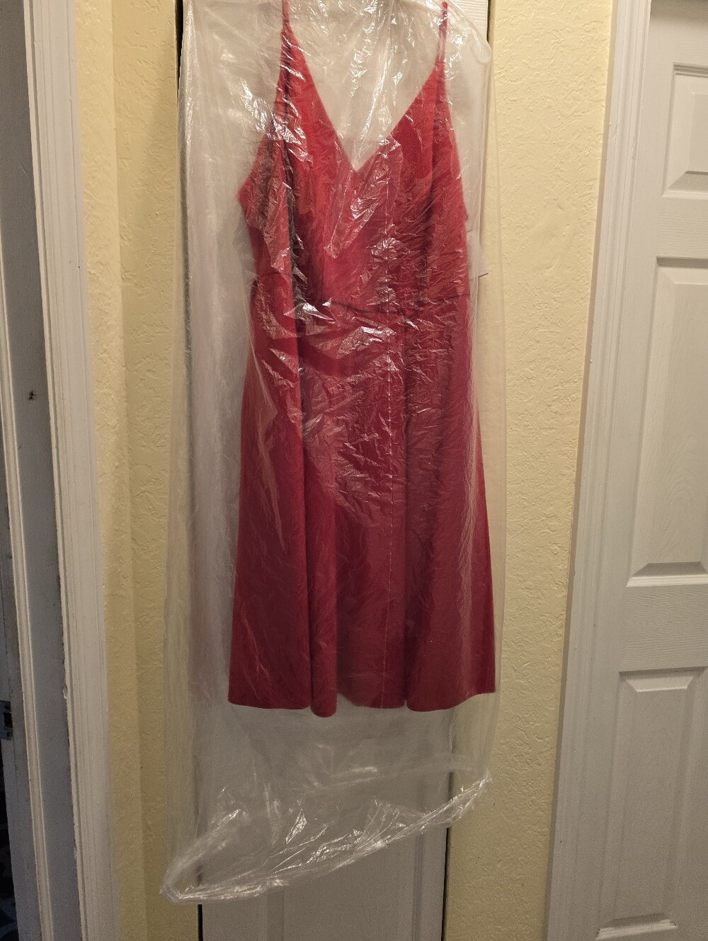 David's Bridal, red fit and Flare formal dress Homecoming Dress Pockets Plus - Picture 8 of 10